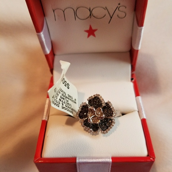 Black and white diamond ring size 7 - Picture 5 of 6